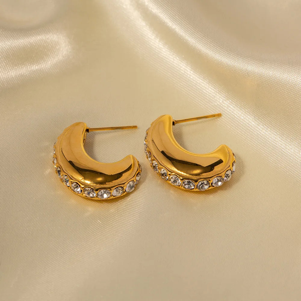 Geometric Zirconia Earrings