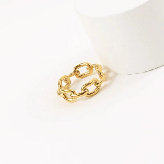 Link Chain Chunky Band Rings