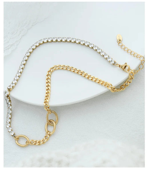 Zircon Link Chain Necklace