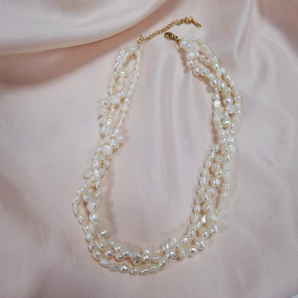 Natural Freshwater Pearl Beaded Necklace