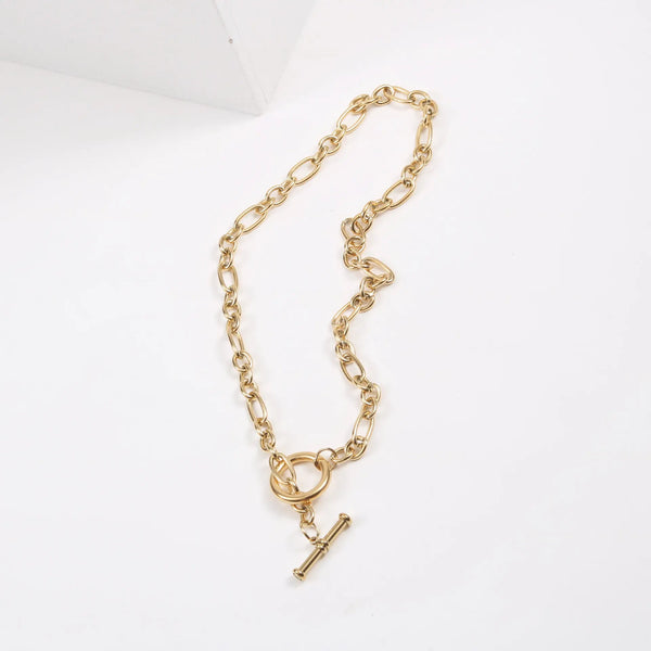 Chunky Link Chain OT Clasp Necklace