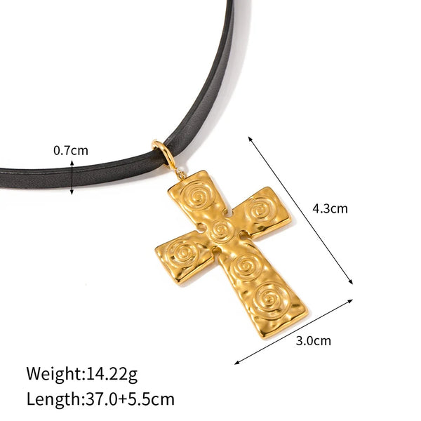 Cross Pendant Choker Necklace