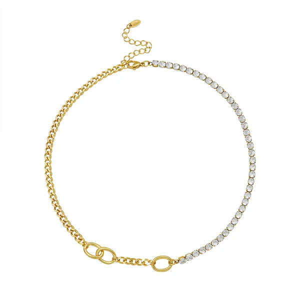 Zircon Link Chain Necklace