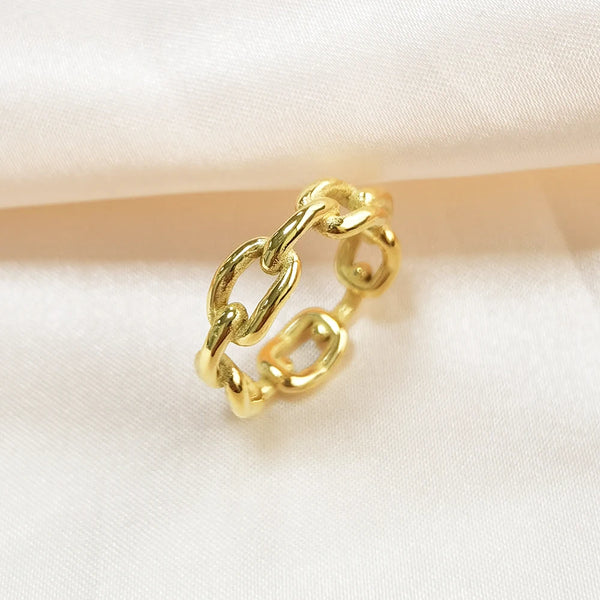 Link Chain Chunky Band Rings