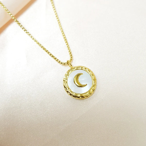 Gold Moon Pendant Necklace