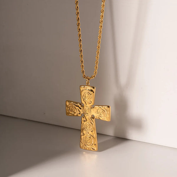 Chunky Cross Pendant Necklace