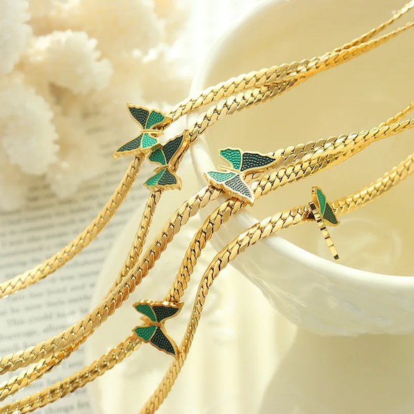 Snake Chain Butterfly Choker Necklaces