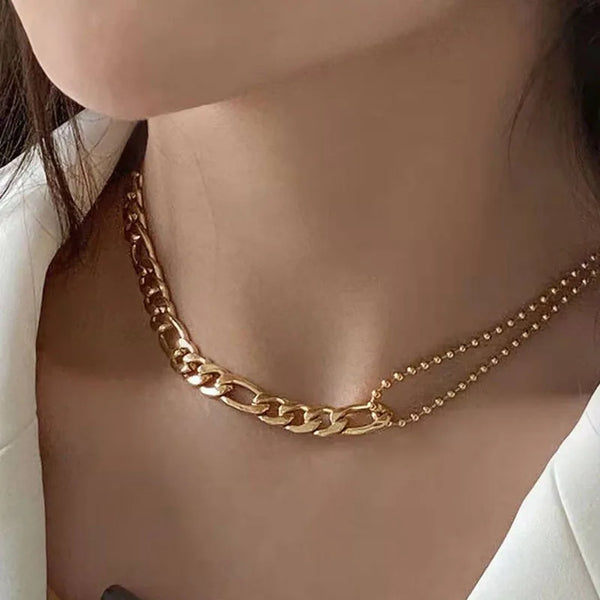 Figaro Chain Beads Choker Necklace