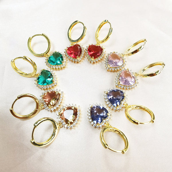 Colorful Heart Drop Earrings